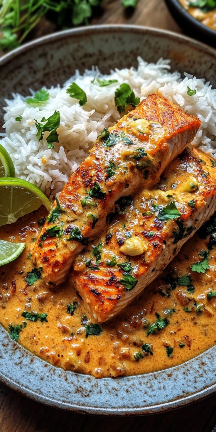 Coconut Curry Salmon with Garlic Butter yang Gurih