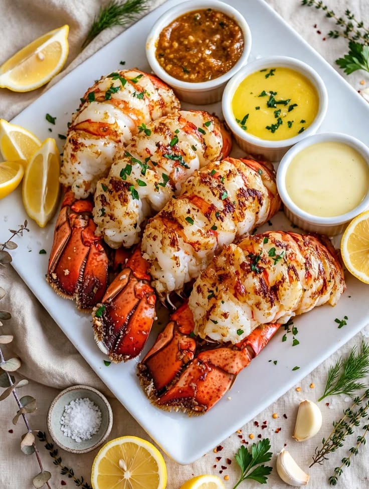 Broiled Lobster Tail Melted Butter, Daging Dijamin Gak Alot!
